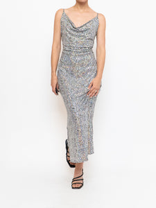 Vintage x White, Black Irridescent Sequin Illusion Dress (S)