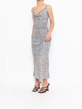 Load image into Gallery viewer, Vintage x White, Black Irridescent Sequin Illusion Dress (S)