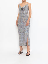 Load image into Gallery viewer, Vintage x White, Black Irridescent Sequin Illusion Dress (S)