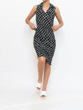 Load image into Gallery viewer, Vintage x Black, White Semi-Sheer Collared Dress (S)