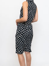 Load image into Gallery viewer, Vintage x Black, White Semi-Sheer Collared Dress (S)