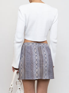 Vintage x Made in USA x LAUNDRY BY SHELLI SEGAL Snakeskin Mini Skirt (M, L)