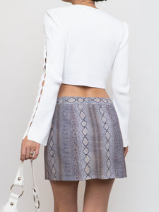 Vintage x Made in USA x LAUNDRY BY SHELLI SEGAL Snakeskin Mini Skirt (M, L)