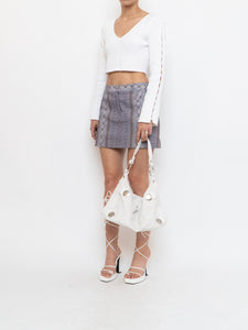 Vintage x Made in USA x LAUNDRY BY SHELLI SEGAL Snakeskin Mini Skirt (M, L)