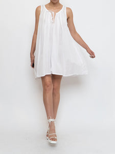 Vintage x White Flowy Semi-sheer Dress (XS-M)