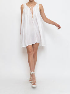 Vintage x White Flowy Semi-sheer Dress (XS-M)