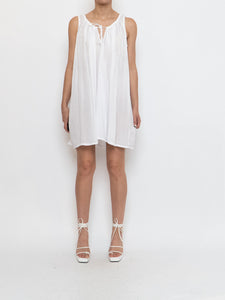 Vintage x White Flowy Semi-sheer Dress (XS-M)
