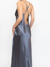 Load image into Gallery viewer, Vintage x Grey Satin &amp; Lace Open-back Dress (S)