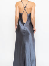 Load image into Gallery viewer, Vintage x Grey Satin &amp; Lace Open-back Dress (S)