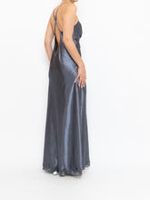 Load image into Gallery viewer, Vintage x Grey Satin &amp; Lace Open-back Dress (S)