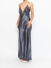 Load image into Gallery viewer, Vintage x Grey Satin &amp; Lace Open-back Dress (S)