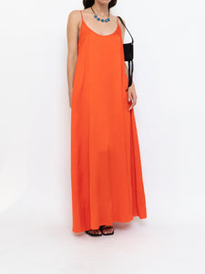 CLUB MONACO x Bright Orange Satin Maxi Dress (XS, S)