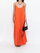 Load image into Gallery viewer, CLUB MONACO x Bright Orange Satin Maxi Dress (XS, S)
