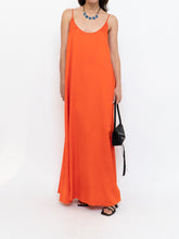 Load image into Gallery viewer, CLUB MONACO x Bright Orange Satin Maxi Dress (XS, S)