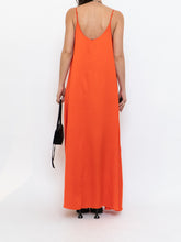 Load image into Gallery viewer, CLUB MONACO x Bright Orange Satin Maxi Dress (XS, S)