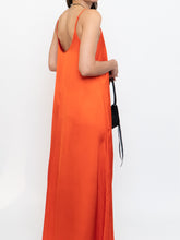 Load image into Gallery viewer, CLUB MONACO x Bright Orange Satin Maxi Dress (XS, S)