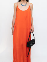 Load image into Gallery viewer, CLUB MONACO x Bright Orange Satin Maxi Dress (XS, S)