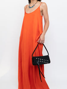 CLUB MONACO x Bright Orange Satin Maxi Dress (XS, S)