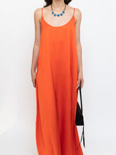 Load image into Gallery viewer, CLUB MONACO x Bright Orange Satin Maxi Dress (XS, S)