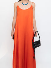 Load image into Gallery viewer, CLUB MONACO x Bright Orange Satin Maxi Dress (XS, S)