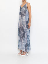 Load image into Gallery viewer, Vintage x Made in Italy x ELENA BALDI Sheer Blue Tie-Dye Dress (XS, S)