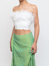 Load image into Gallery viewer, SUPERDOWN x White Feather Cropped Corset (XXS, XS)