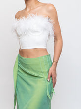 Load image into Gallery viewer, SUPERDOWN x White Feather Cropped Corset (XXS, XS)