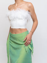 Load image into Gallery viewer, SUPERDOWN x White Feather Cropped Corset (XXS, XS)