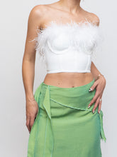 Load image into Gallery viewer, SUPERDOWN x White Feather Cropped Corset (XXS, XS)