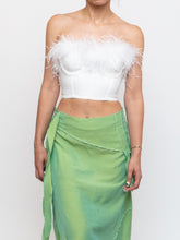 Load image into Gallery viewer, SUPERDOWN x White Feather Cropped Corset (XXS, XS)