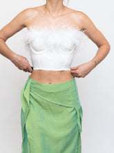 Load image into Gallery viewer, SUPERDOWN x White Feather Cropped Corset (XXS, XS)