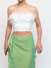 Load image into Gallery viewer, SUPERDOWN x White Feather Cropped Corset (XXS, XS)