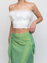 Load image into Gallery viewer, SUPERDOWN x White Feather Cropped Corset (XXS, XS)