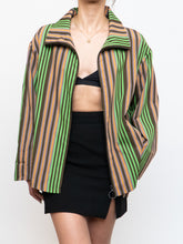 Load image into Gallery viewer, A-K-R-I-S x Green Striped Lightweight Jacket (XS-XL)