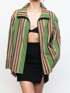 A-K-R-I-S x Green Striped Lightweight Jacket (XS-XL)