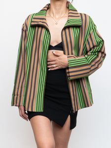 A-K-R-I-S x Green Striped Lightweight Jacket (XS-XL)