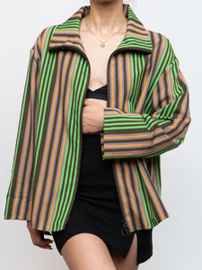 A-K-R-I-S x Green Striped Lightweight Jacket (XS-XL)