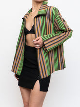 Load image into Gallery viewer, A-K-R-I-S x Green Striped Lightweight Jacket (XS-XL)