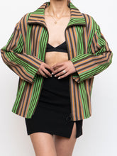 Load image into Gallery viewer, A-K-R-I-S x Green Striped Lightweight Jacket (XS-XL)