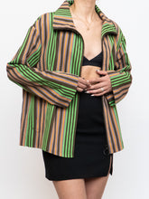 Load image into Gallery viewer, A-K-R-I-S x Green Striped Lightweight Jacket (XS-XL)