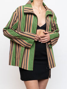 A-K-R-I-S x Green Striped Lightweight Jacket (XS-XL)