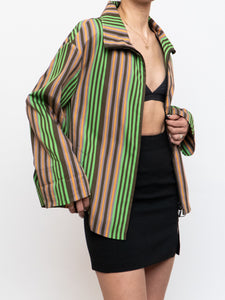 A-K-R-I-S x Green Striped Lightweight Jacket (XS-XL)