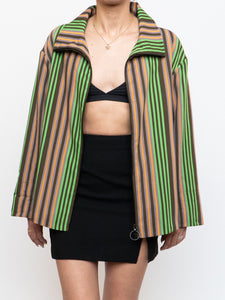 A-K-R-I-S x Green Striped Lightweight Jacket (XS-XL)