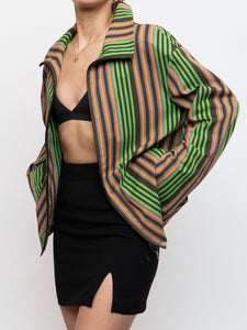 A-K-R-I-S x Green Striped Lightweight Jacket (XS-XL)