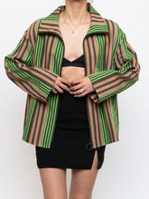 Load image into Gallery viewer, A-K-R-I-S x Green Striped Lightweight Jacket (XS-XL)