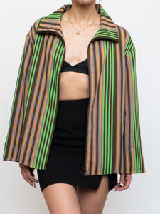 A-K-R-I-S x Green Striped Lightweight Jacket (XS-XL)