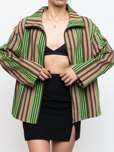 A-K-R-I-S x Green Striped Lightweight Jacket (XS-XL)