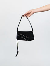 Load image into Gallery viewer, Vintage x STUART WEITZMAN Black Rhinestone Ribbon Purse