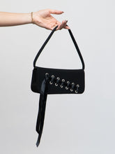 Load image into Gallery viewer, Vintage x STUART WEITZMAN Black Rhinestone Ribbon Purse