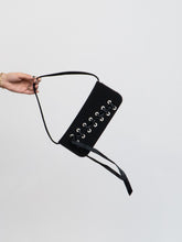 Load image into Gallery viewer, Vintage x STUART WEITZMAN Black Rhinestone Ribbon Purse